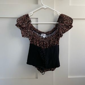 I.AM.GIA leopard print corset top